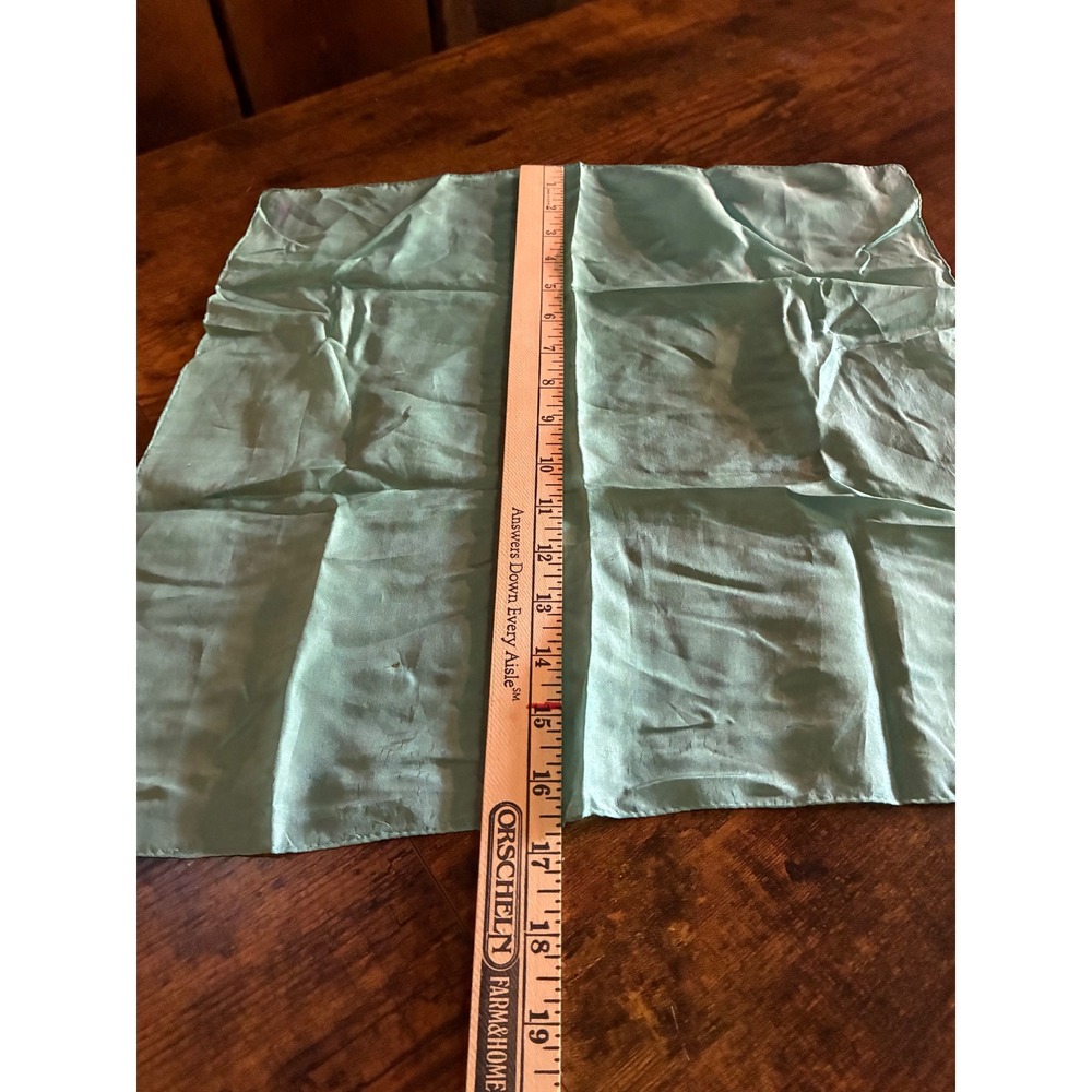 Unbranded Square Scarf Womens OS Aqua Green Excellent Vintage Sheer Silk Feel - Picture 3 of 5